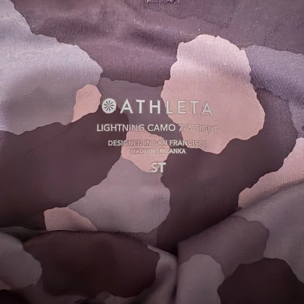 Athleta Camo Leggings Size S | Black Gray High Rise Pocket Workout Yoga Pants - Picture 6 of 6